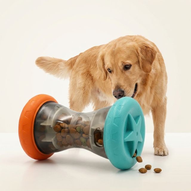 Barbell Food Dispensing Pup Toy