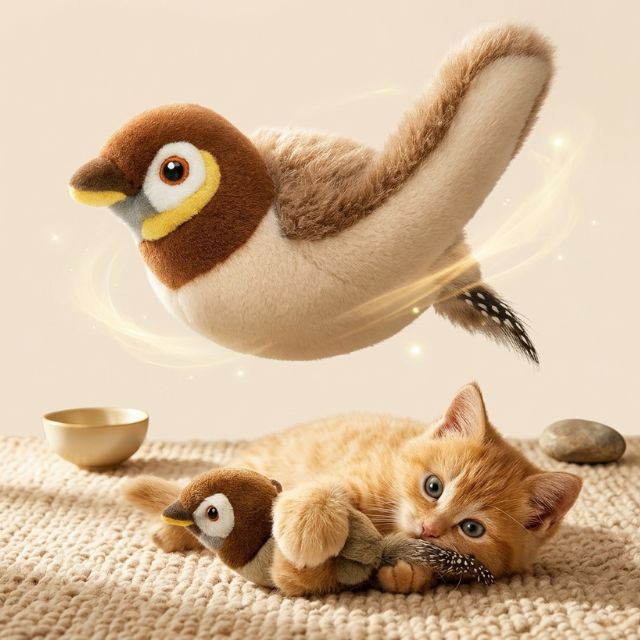 Interactive Chirping Bird Cat Toy