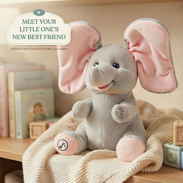 Peek-a-Boo Talking Elephant Plush Toy