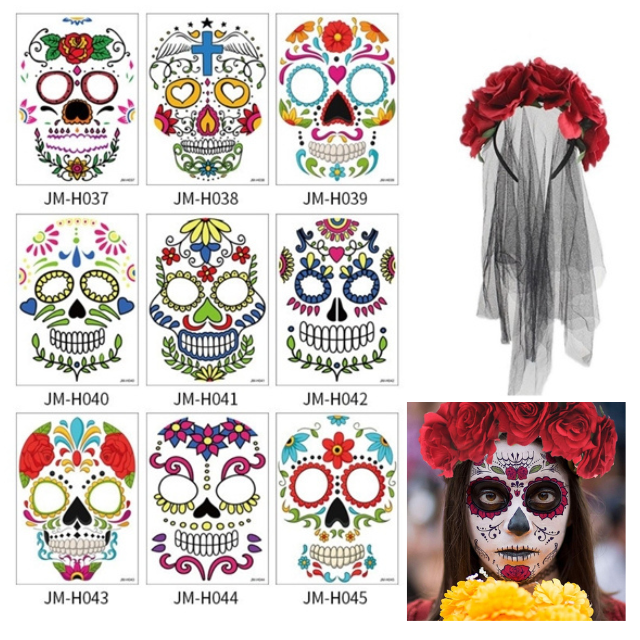 Halloween Headband & Face Tattoo