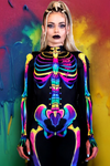 Rainbow Bones Skeleton Costume