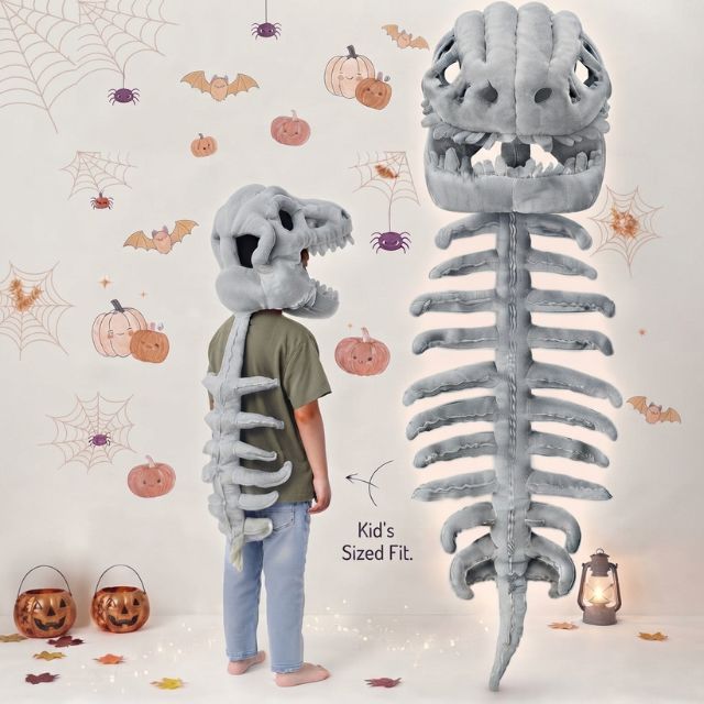 Halloween Dinosaur Skeleton Costume - For Kids