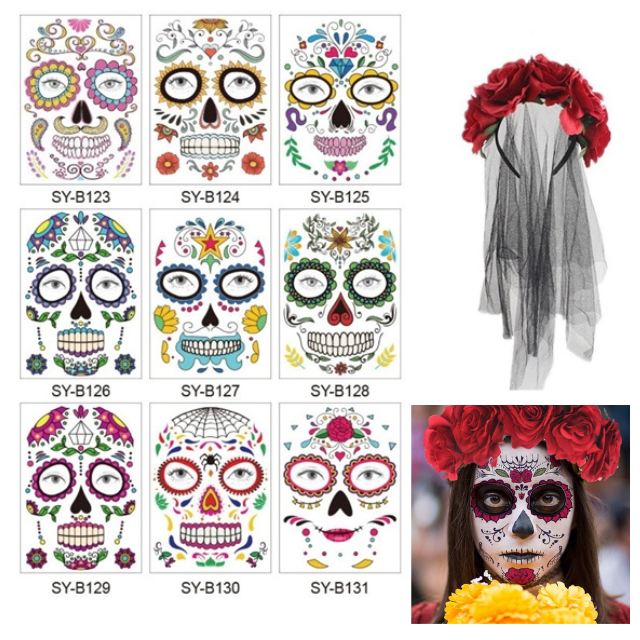 Halloween Headband & Face Tattoo