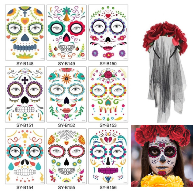 Halloween Headband & Face Tattoo