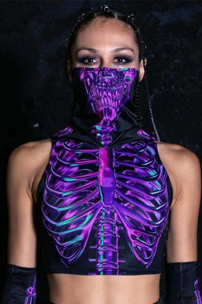 Purple Sleeveless Skeleton Top