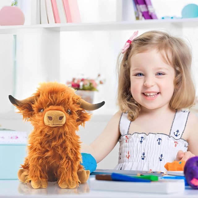 Highland Cow Plush Stuffed Animal Toy for Kids