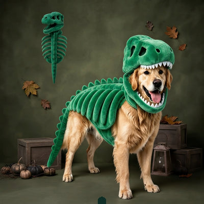 Halloween Skeleton Dinosaur Pup Costume