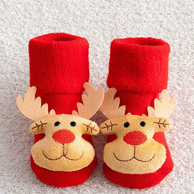Kids Children's Socks for Girls Boys Non-slip Print Cotton Toddler Baby Christmas Socks for Newborns Infant Short Socks Clothing