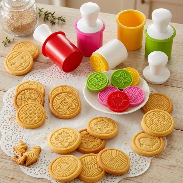 Non-Stick Cookie Stamp & Cutter (6 Patterns Set)