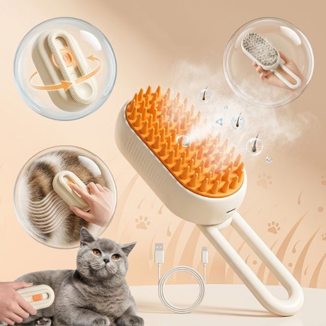 Steamy Pet Brush - No More Fur Anywhere