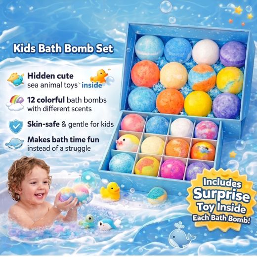 Ocean Bath Bombs - Hidden Toy in Every Bomb