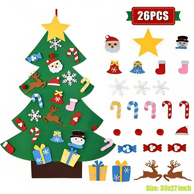 DIY Felt Christmas Tree with Ornaments