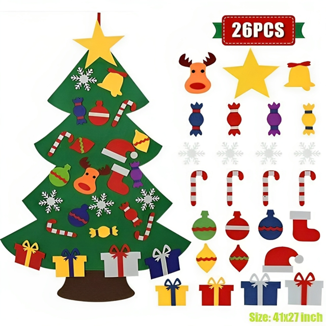 DIY Felt Christmas Tree with Ornaments