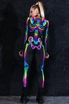 Skeleton Costume with Rainbow Bones