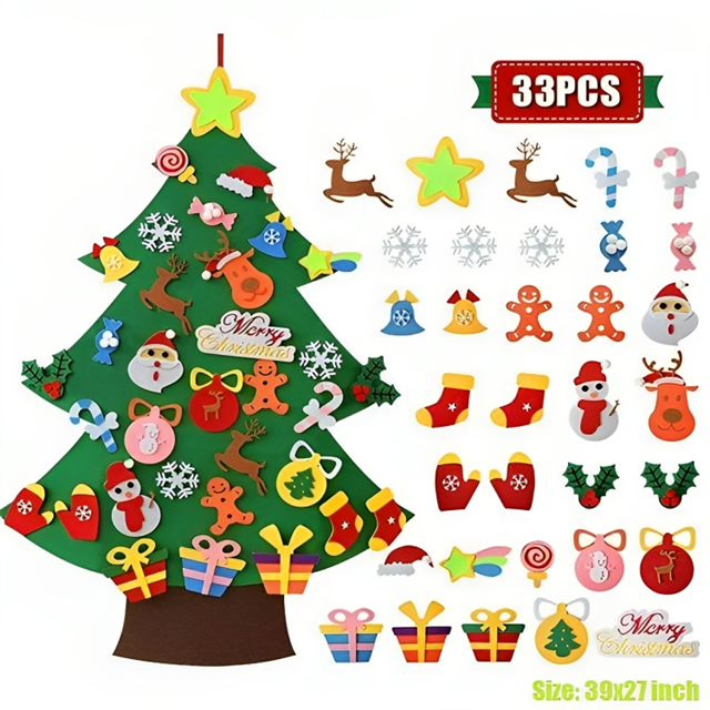 DIY Felt Christmas Tree with Ornaments