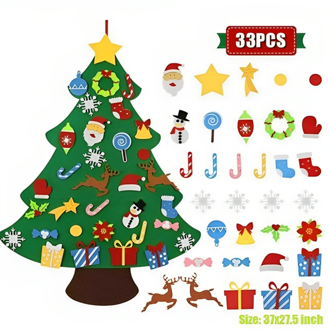 DIY Felt Christmas Tree with Ornaments