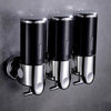 Bathroom Shampoo Dispenser Double Liquid Soap Dispenser Holder Wall Mount Soap Head Shower Liquid Dispenser Container