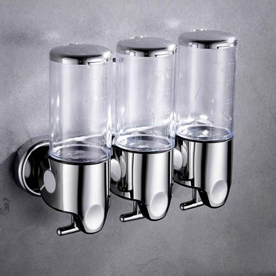 Bathroom Shampoo Dispenser Double Liquid Soap Dispenser Holder Wall Mount Soap Head Shower Liquid Dispenser Container