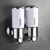 Bathroom Shampoo Dispenser Double Liquid Soap Dispenser Holder Wall Mount Soap Head Shower Liquid Dispenser Container