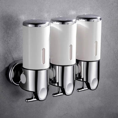 Bathroom Shampoo Dispenser Double Liquid Soap Dispenser Holder Wall Mount Soap Head Shower Liquid Dispenser Container