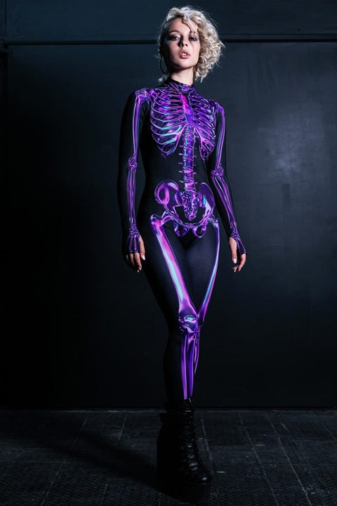 Purple Skeleton Costume - Woman
